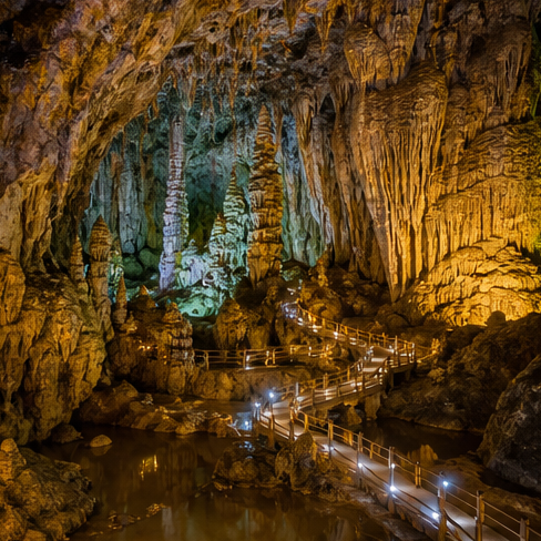 Furong Cave limestone cave interior near Wulong.