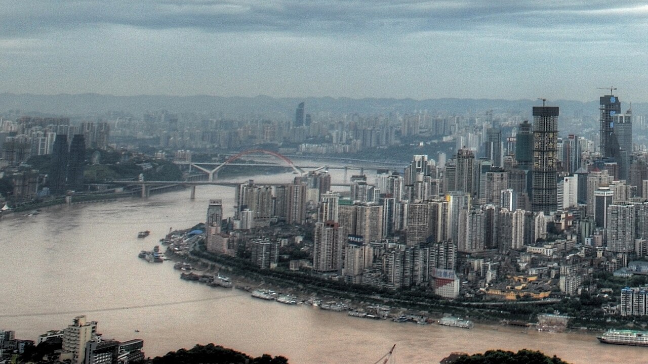 Night skyline view from Nanshan in Chongqing.