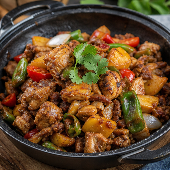 Sanxiaguo dry-pot-style local dish.